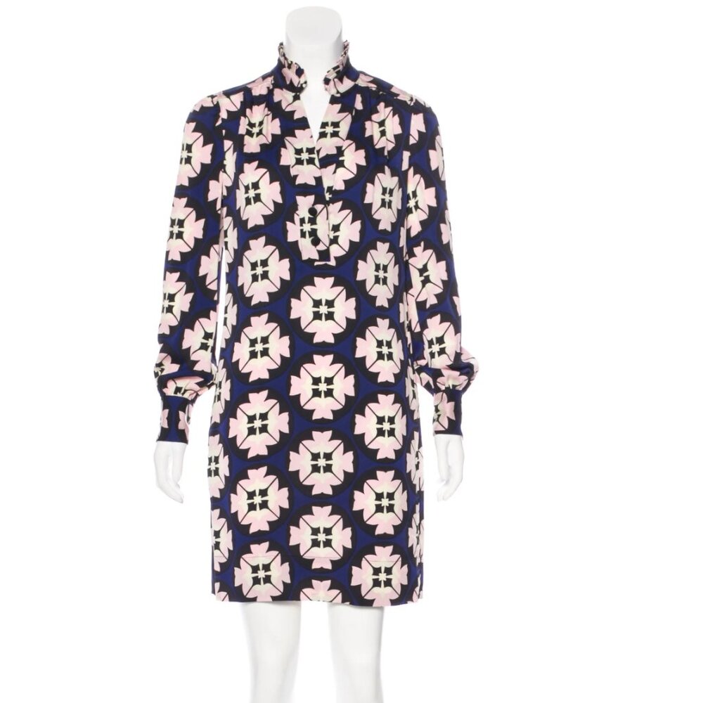 100% SILK Diane Von Fursenberg Dress Size 8 w POCKETS